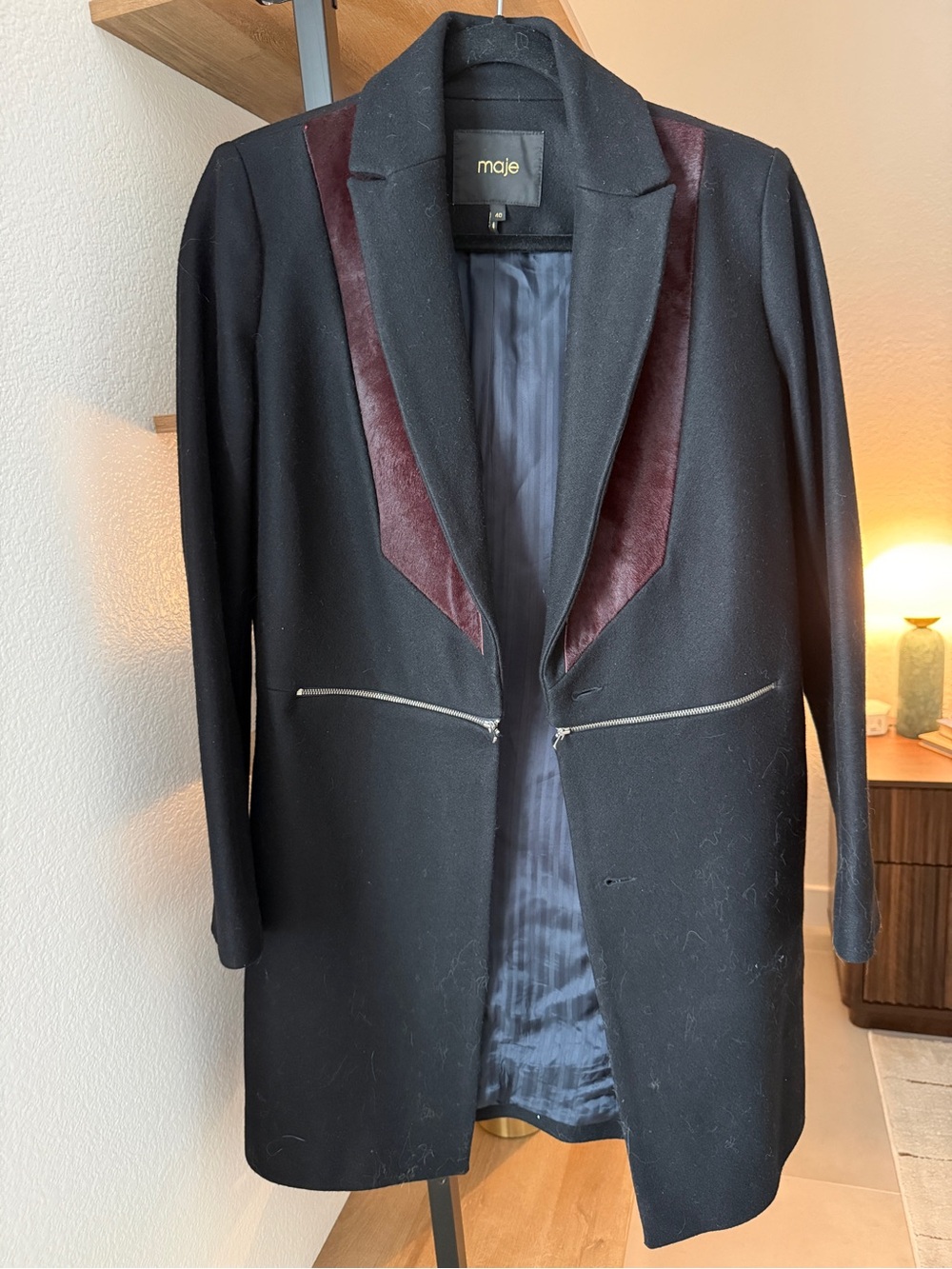 Maje Virgin Wool & Cashmere Coat – Size 40
